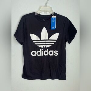 Adidas Kids Youth Black and White Logo Tee size Large NWT